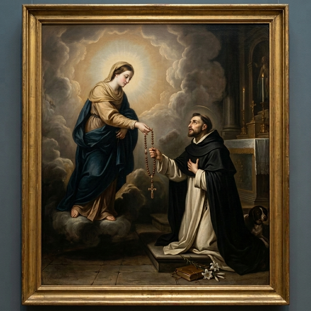 St. Dominic receiving the Rosary